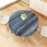 Lofaris Assorted Blue Wooden Effect Round Tablecloth